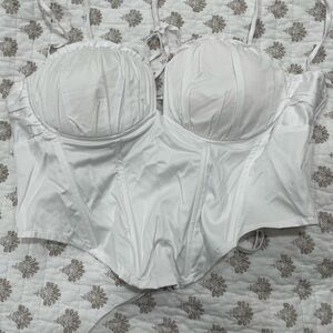 Fashion Nova White Satin Bustier